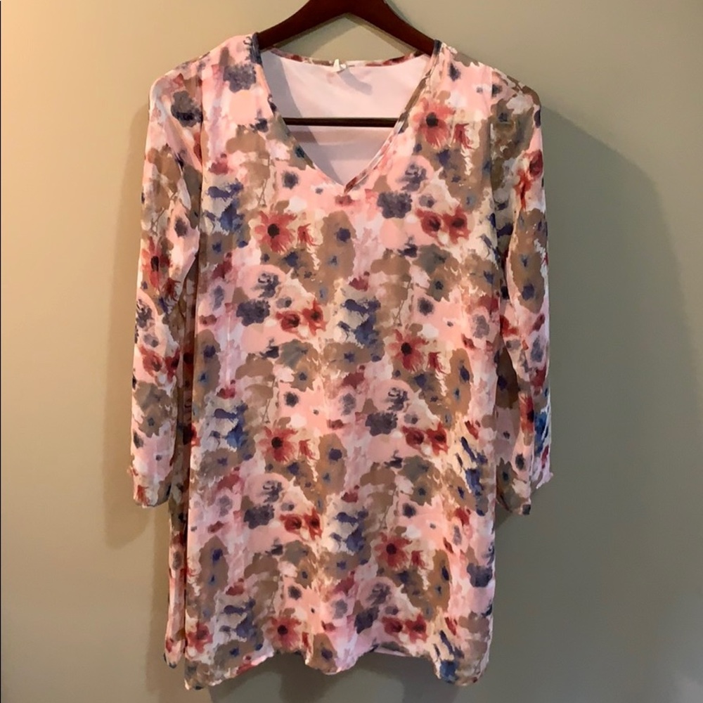 Pinkblush Floral Chiffon Dress